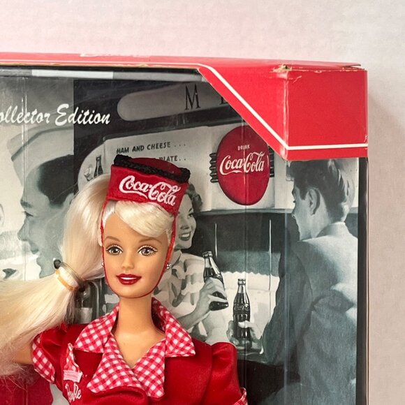 Coca-Cola 1999 Barbie Collector Edition Doll In Red Gingham Dress box damaged - Picture 6 of 8